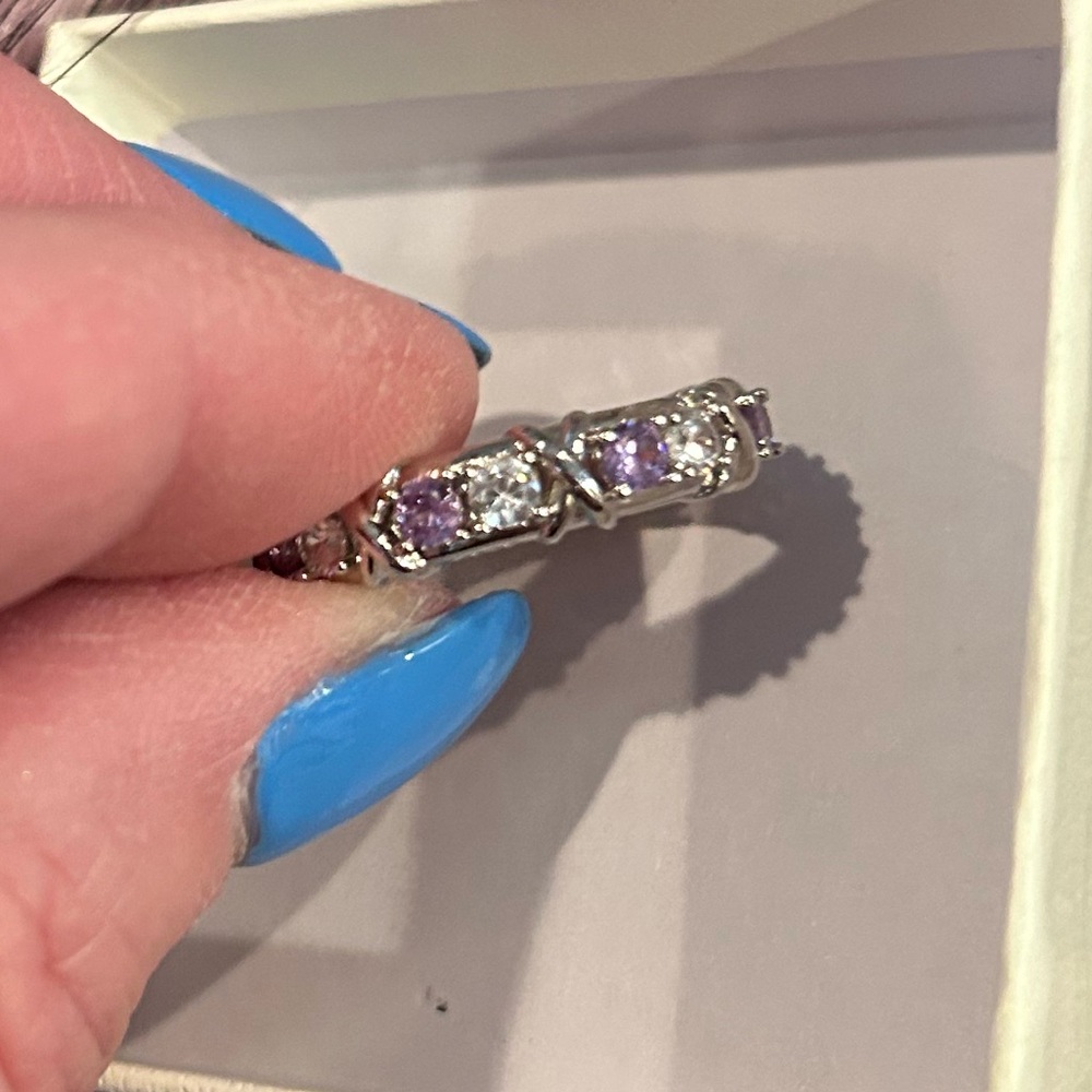 X and O’s beautiful purple amethyst and cubic zirconia